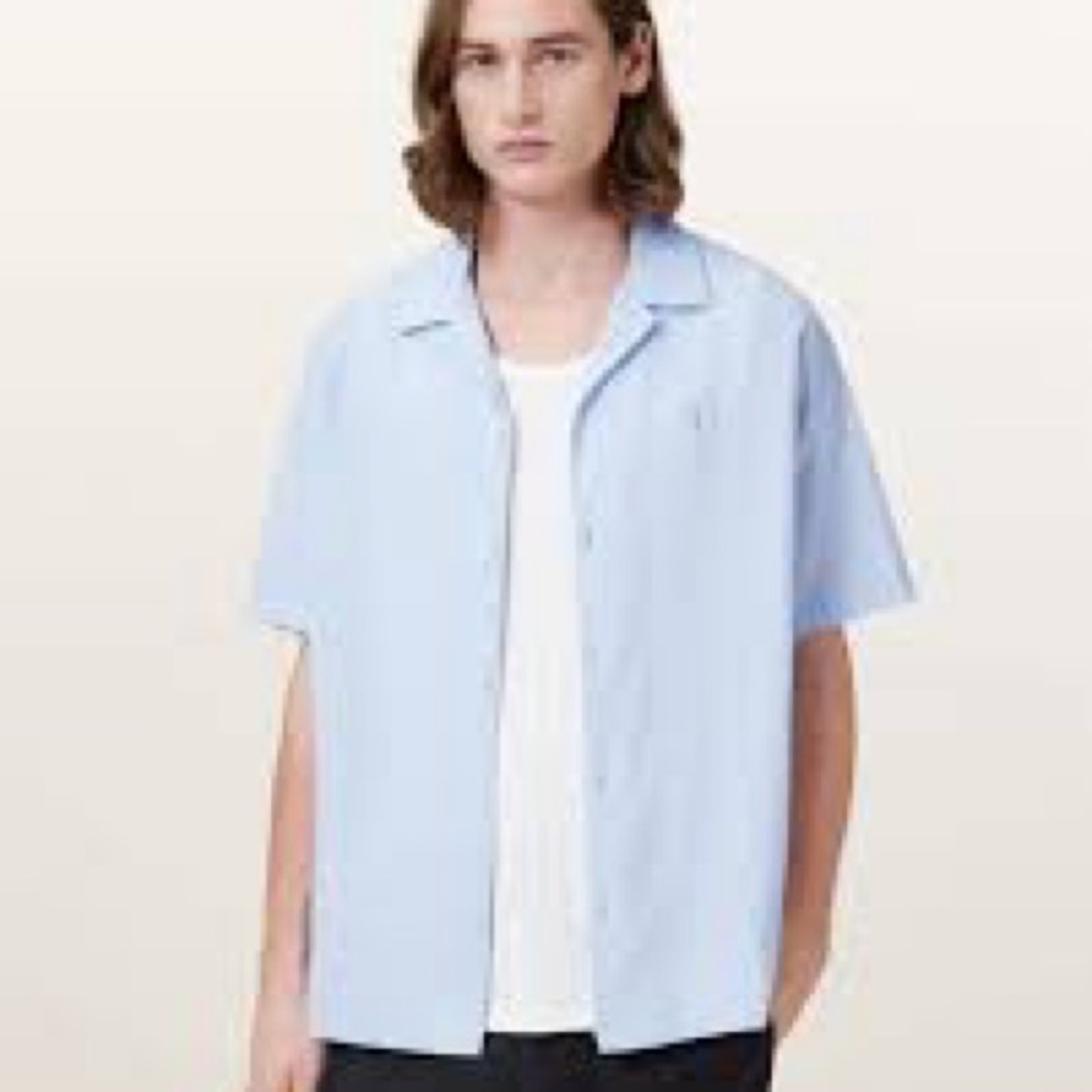 All Saints Sky Blue Men's Button Down Shirt